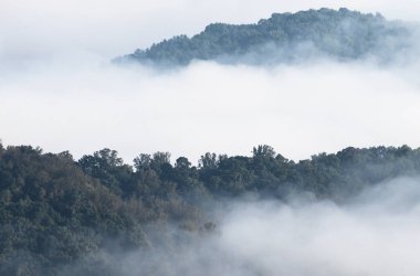 Dağ vadilerinde Sisli Sabah