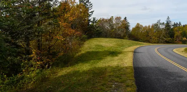 Estrada Significando Através Das Montanhas Apalaches Outono Longo Blue Ridge — Fotografia de Stock