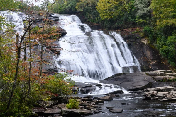 Hoge Watervallen Het Recreatiebos Van Staat Dupont — Stockfoto