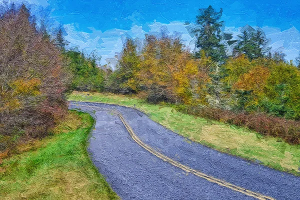 Estilo Impresionista Obra Arte Roadway Serpenteando Través Las Montañas Apalaches —  Fotos de Stock