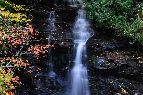 Cachoeira Refrescante Escondida Nas Profundezas Floresta Outono — Fotografia de Stock