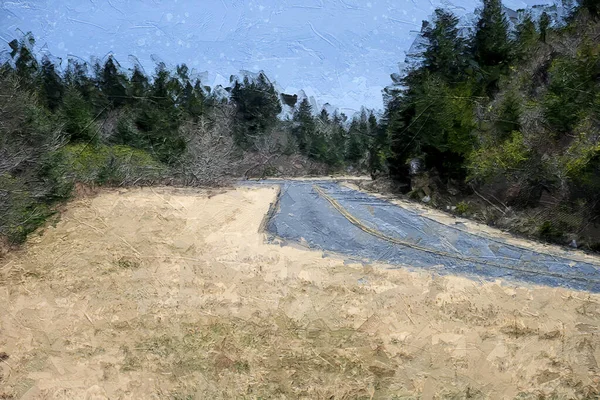 Estilo Impresionista Obra Arte Roadway Serpenteando Través Las Montañas Apalaches —  Fotos de Stock