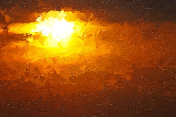 Mengesankan Gaya Karya Seni Matahari Pengaturan Dalam Smoky Western Sky — Stok Foto