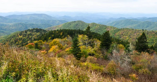 Autunno Sulle Montagne Degli Appalachi Vista Lungo Blue Ridge Parkway — Foto Stock