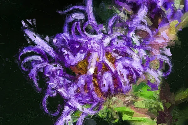 Импрессионистический Стиль Работы Фиолетовый Цветок — стоковое фото