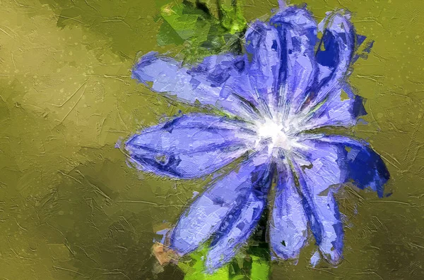 Impresjonistyczne Dzieło Stylu Purpurowego Kwiatu — Zdjęcie stockowe