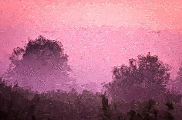Karya Seni Seni Impresionistik Dari Sunrise Breaking Early Morning Fog — Stok Foto