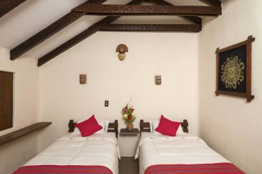 Oda interier Chivay, Arequipa, Peru daki geleneksel otel