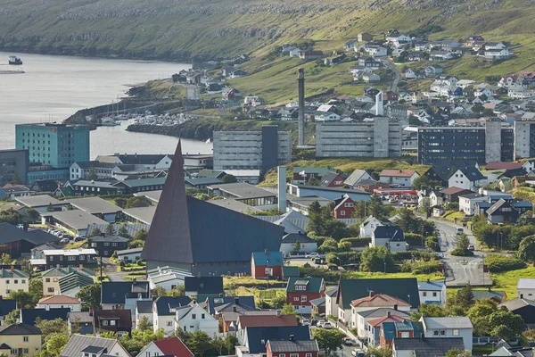 Torshawn, capital das Ilhas Faroé com sua área central e po — Fotografia de Stock
