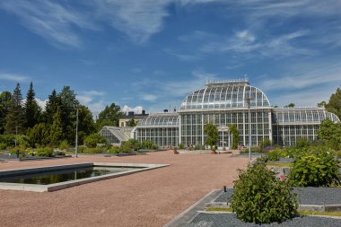 Kaisaniemi Botanik Bahçesi ve onun sera Helsinki Finlandiya