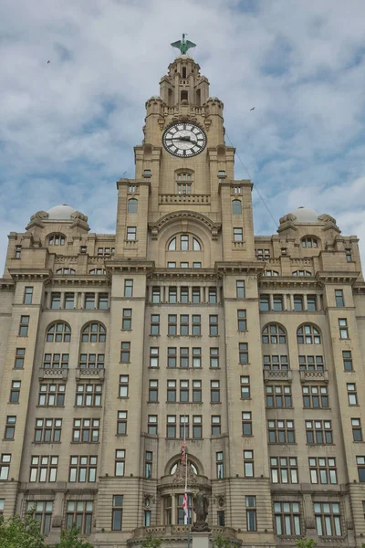 Liverpool Historic Liver Building and Clocktower, Liverpool, Inghilterra — Foto Stock