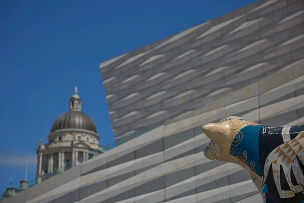 Port of Liverpool Building (eller Dock Office) i Pier Head, längs Liverpools strand, England, Förenade kungariket. — Stockfoto