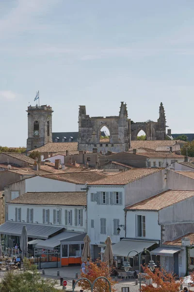 Vista aérea de Saint Martin de Re da Igreja Saint-Martin em Ile de Re, na França . — Fotografia de Stock