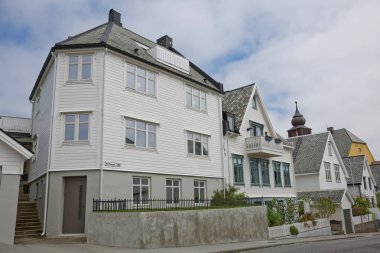 Alesund Norveç 'te Jugendstil Binaları (daha çok Art Nouveau olarak bilinir) mimarisi