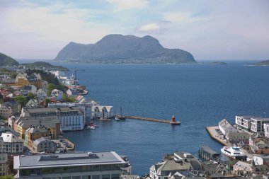 Alesund Norveç 'te Jugendstil Binaları (daha çok Art Nouveau olarak bilinir) mimarisi