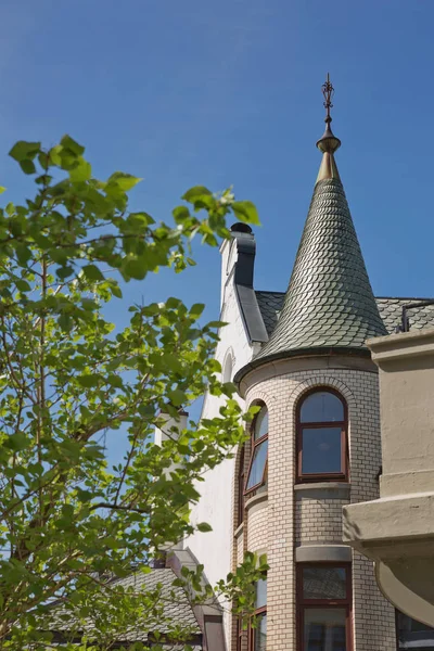 Buildings architecture Jugendstil (or better known as Art Nouveau) in Alesund Norway — Stock Photo, Image