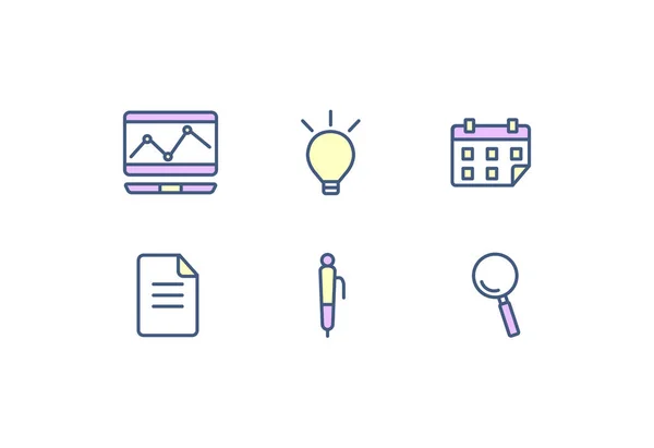 Set pictogrammen platte webdesign voor zakelijke, financiële en communicatie. Vectorillustratie. — Stockvector