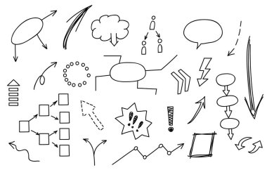 Elle çizilmiş doodle öğe: grafik, grafik, diyagram. Kavram ve Finans analytics kazanç