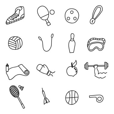 Doodle spor Icons set. Vektör çizim.