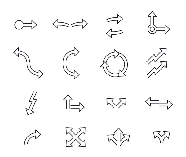箭头线性设计的一套。矢量图. — 图库矢量图片