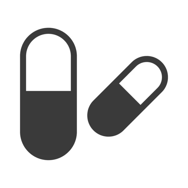 Cápsula Píldora Icono Vector Plano Concepto Comedicina Símbolo Antibiótico — Archivo Imágenes Vectoriales