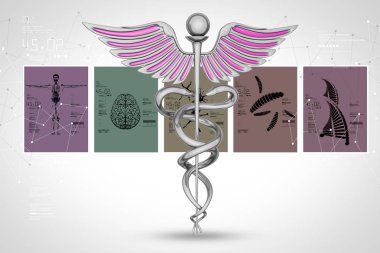 caduceus tıbbi simge renk arka plan