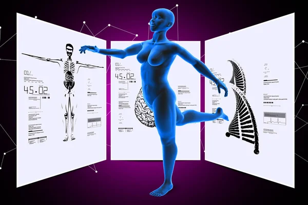 3D illustratie van vrouwelijk lichaam — Stockfoto