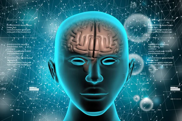 Vertegenwoordiging van de menselijke hersenen in kleur achtergrond — Stockfoto
