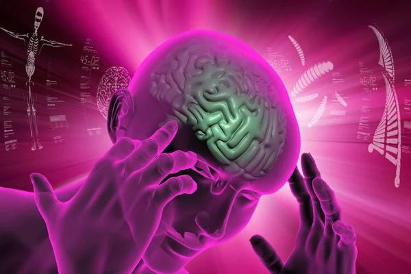 3d ilustración de la representación del cerebro humano —  Fotos de Stock