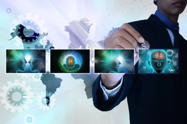 Adam gösteren Tıp teknoloji kavramı 3D çizimi 