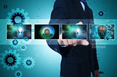 Adam gösteren Tıp teknoloji kavramı 3D çizimi 