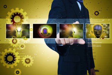 Adam gösteren Tıp teknoloji kavramı 3D çizimi 