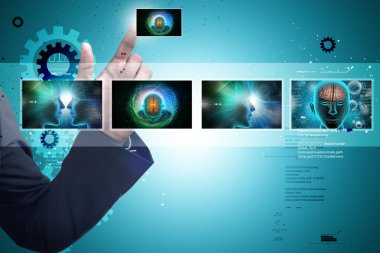 Adam gösteren Tıp teknoloji kavramı 3D çizimi 