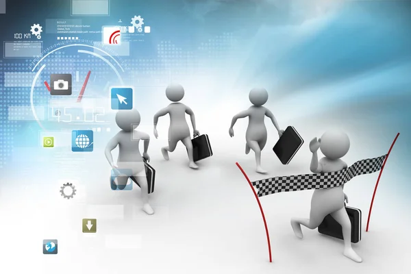 3d illustration of  people in competition concept — Stock Photo, Image