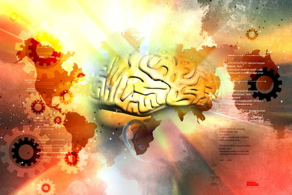 Illustration 3D de la présentation du cerveau humain — Photo