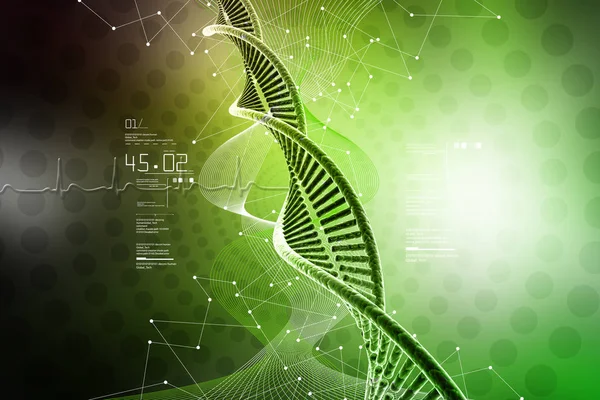 3d иллюстрация модели скрученной хромовой цепочки ДНК — стоковое фото