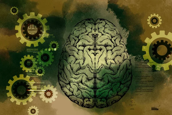 3D illustration av presentation av mänskliga hjärnan — Stockfoto