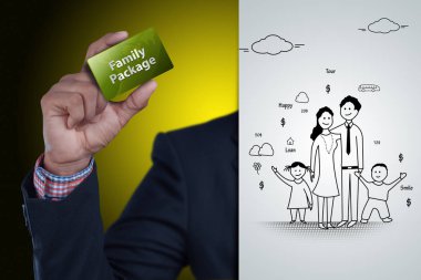 Aile güvenlik kavramının dijital illüstrasyon