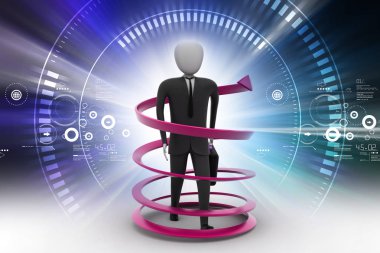 adam iş başarı kavramı 3D çizimi