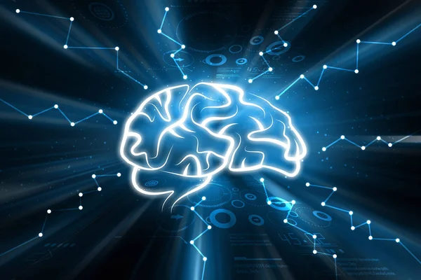 Ilustración digital de la presentación del cerebro humano — Foto de Stock