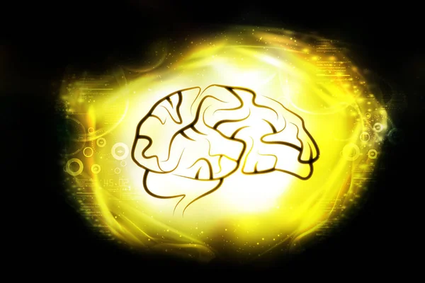 Digitale Illustration der Darstellung des menschlichen Gehirns — Stockfoto