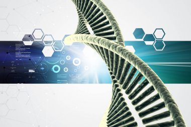 3D resimde renk arka plan DNA'ın