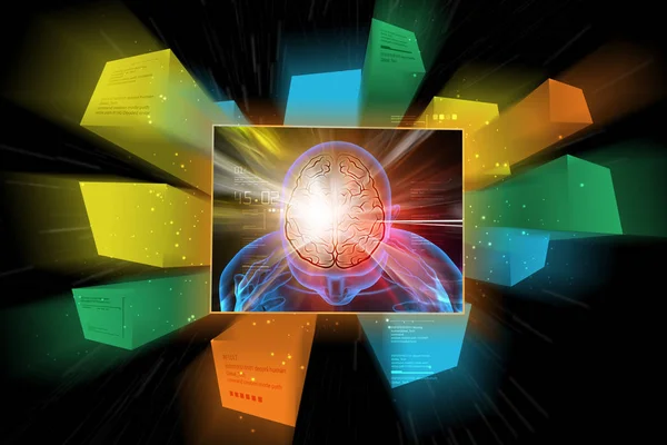 Dijital illüstrasyon insan beyni kalkınma kavramının — Stok fotoğraf