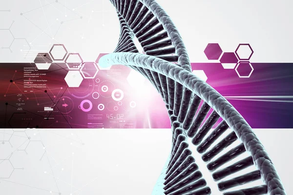 3D иллюстрация ДНК на цветном фоне — стоковое фото