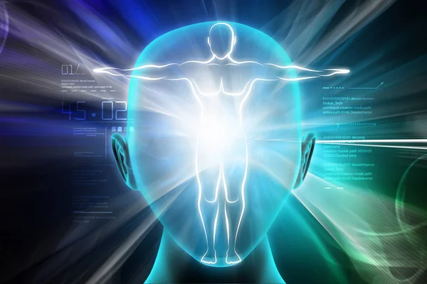 Dijital illüstrasyon insan vücudunun