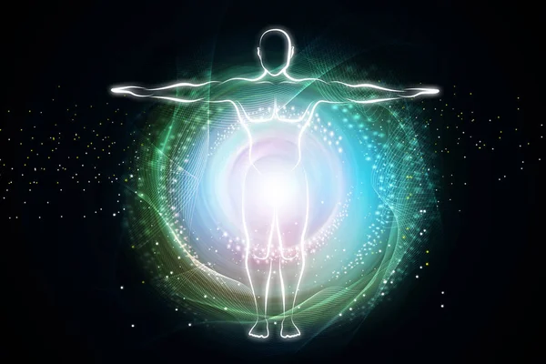 Dijital illüstrasyon insan vücudunun