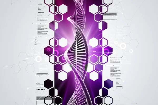 Ilustração 3d de DNA em fundo colorido — Fotografia de Stock