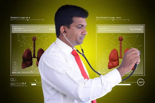 Ilustración digital de los pulmones de cuidado médico joven — Foto de Stock