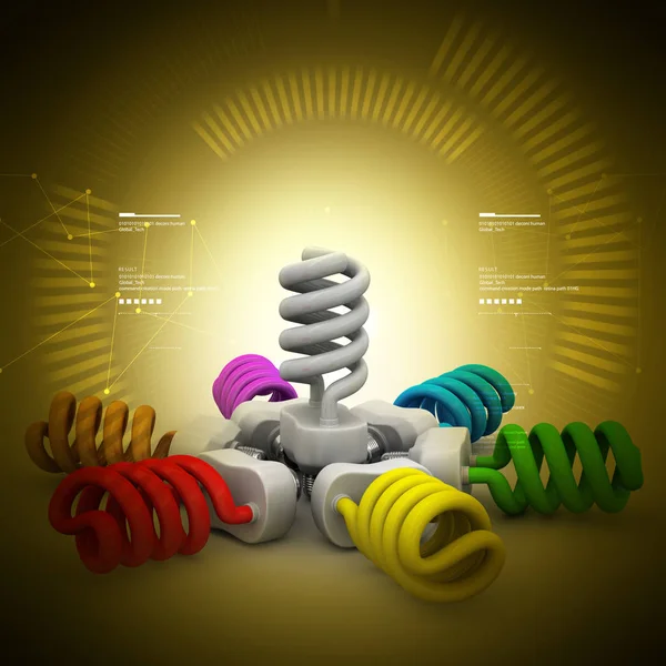 3d illustration of  Cfl lights — Stock Photo, Image