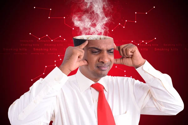 Digital illustration of  Man having his brain burning — Stok Foto